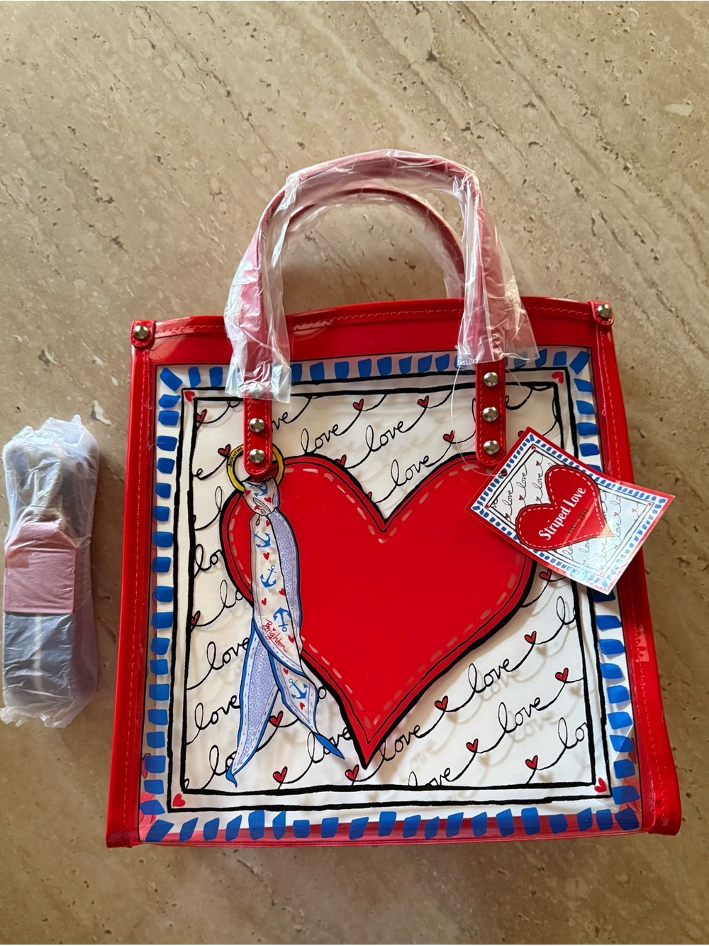 New Brightons Red Heart Vinyl Tote Bag